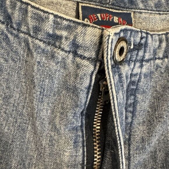 Vintage Y2K OTB One Tuff Babe Jeans Pink Paint Split Hem Medium Wash Size 7/8 - Picture 5 of 14